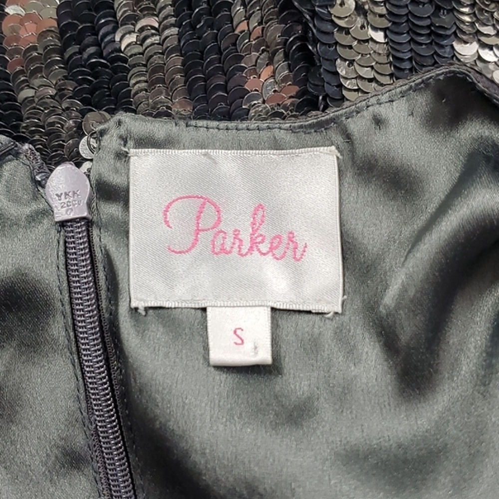 Parker Silver and Black Sequin Mini Dress - Picture 6 of 8